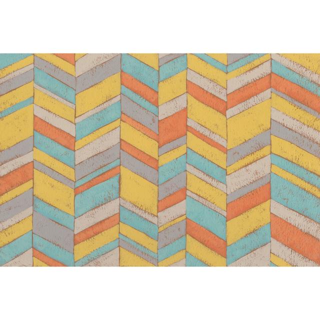 Modern Chevron III by Chariklia Zarris - Wrapped Canvas Painting George Oliver Size: 30cm H x 46cm W on Productcaster.