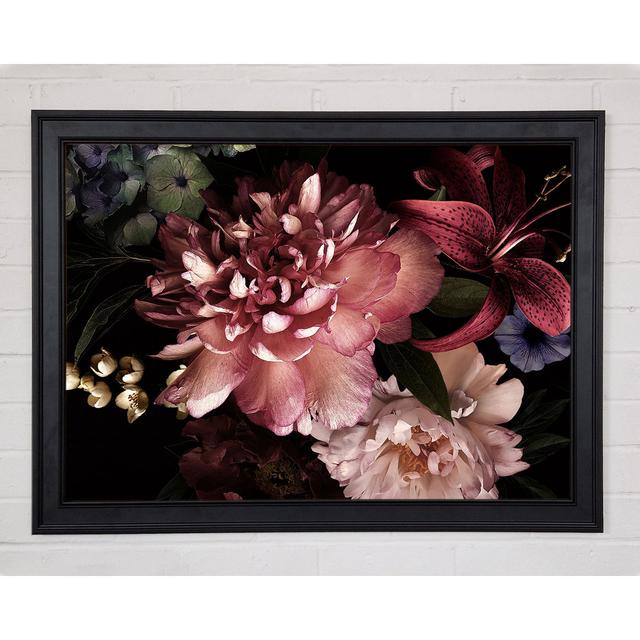 Flower Arrangement Dusk - Print Ophelia & Co. Format: Matte Black Framed Paper, Size: 21cm H x 29.7cm W x 1.5cm D on Productcaster.