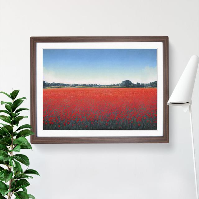 Shimmering Poppy Field Flowers - Single Picture Frame Painting Marlow Home Co. Size: 46cm H x 64cm W x 2cm D, Frame Colour: Walnut on Productcaster.