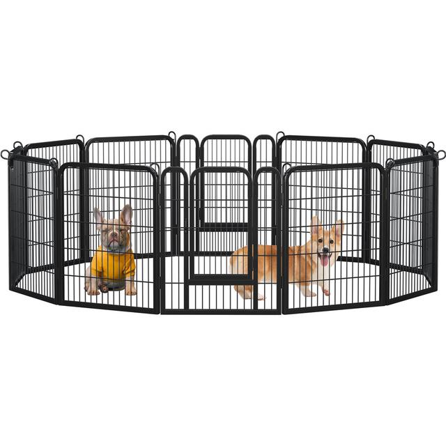 80cm H 12 Panel Metal Exercise Pen With Door (Set of 12) Yaheetech on Productcaster.