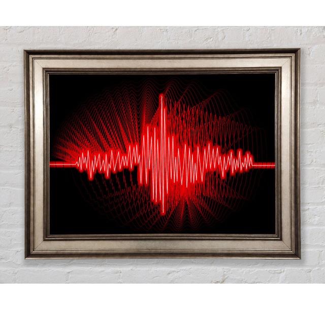 Red Frequency Framed Print Ivy Bronx Size: 59.7cm H x 84.1cm W x 8cm D, Format: Antique Silver Framed Paper on Productcaster.