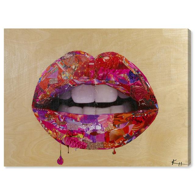 'Katy Hirschfeld - Beauty Cherry Lips' - Wrapped Canvas Graphic Art Print Oliver Gal Size: 61 cm H x 45.7 cm W on Productcaster.