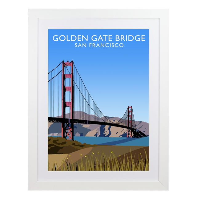 Golden Gate Bridge by Richard O'Neil - Print East Urban Home Format: White Wood Frame, Size: 54 cm H x 44 cm W x 2.2 cm D on Productcaster.