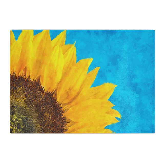 Tempered Glass Sunflower at the End of Summer Chopping Board East Urban Home Size: 20 cm x 28.5 cm on Productcaster.