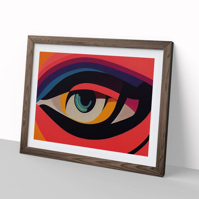 Colourful Abstract Eye Vol.6 - Picture Frame Graphic Art Marlow Home Co. Size: 34cm H x 46cm W x 2cm D, Frame Colour: Walnut on Productcaster.