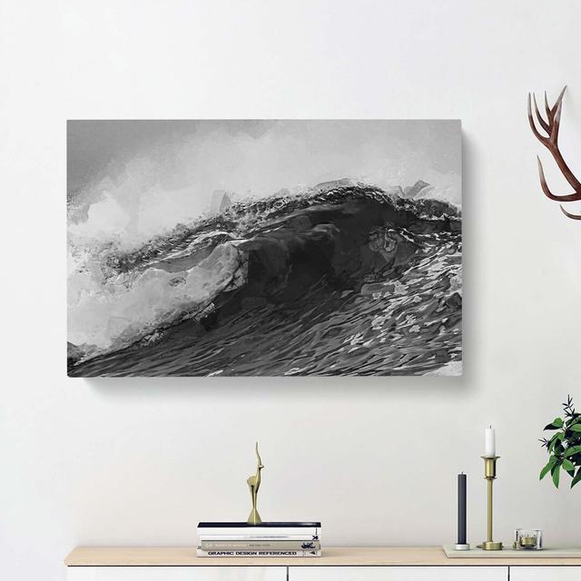 Wave of Life in Abstract - Wrapped Canvas Graphic Art Print East Urban Home Size: 60cm H x 91cm W x 3cm D on Productcaster.