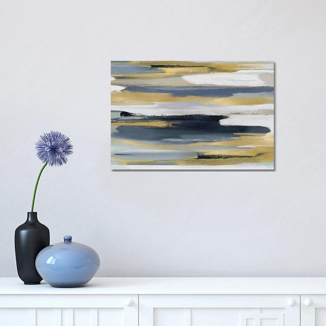 Beyond in Blue and Gold I by Jackie Hanson - Wrapped Canvas Art Prints Fairmont Park Size: 30.48cm H x 45.72cm W x 1.905cm D on Productcaster.