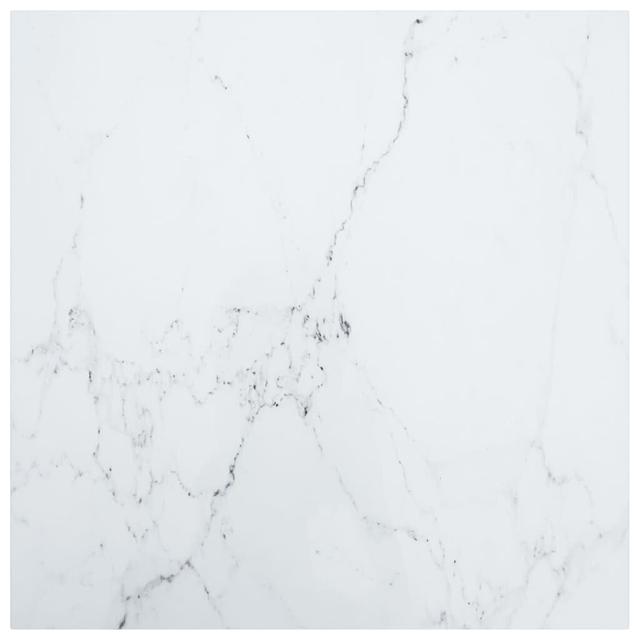 Ivy Bronx Table Top White 60X60 Cm 6 Mm Tempered Glass With Marble Design Ivy Bronx Size: 70cm W x 0.6cm D, Colour: White on Productcaster.