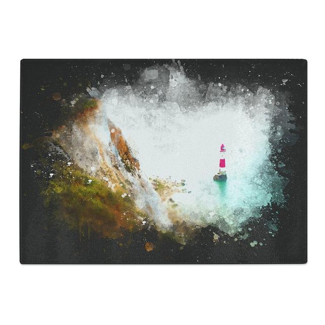 Tempered Glass Lighthouse by the Coast Chopping Board East Urban Home Size: 28.5 cm x 39 cm on Productcaster.