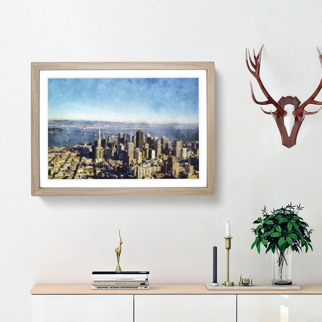 View of San Francisco - Picture Frame Graphic Art Print East Urban Home Size: 33cm H x 45cm W x 2cm D, Frame Option: Oak Framed on Productcaster.