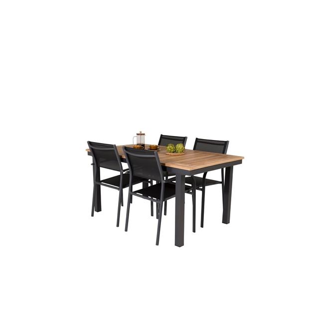 Navya 4 Seater Dining Set Dakota Fields Colour (Frame): Black on Productcaster.