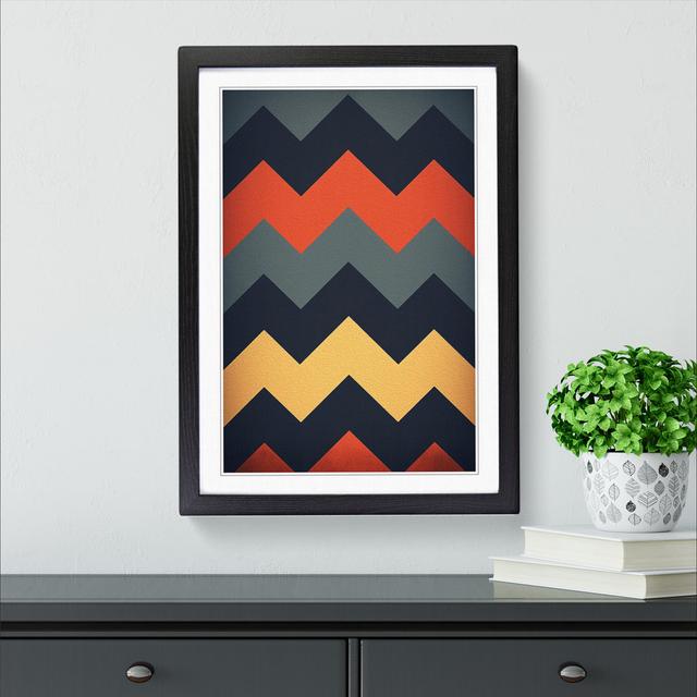 Chevrons Minimalism No.3 - Single Picture Frame Art Prints on Wood George Oliver Size: 46cm H x 34cm W x 2cm D, Format: Black Framed on Productcaster.