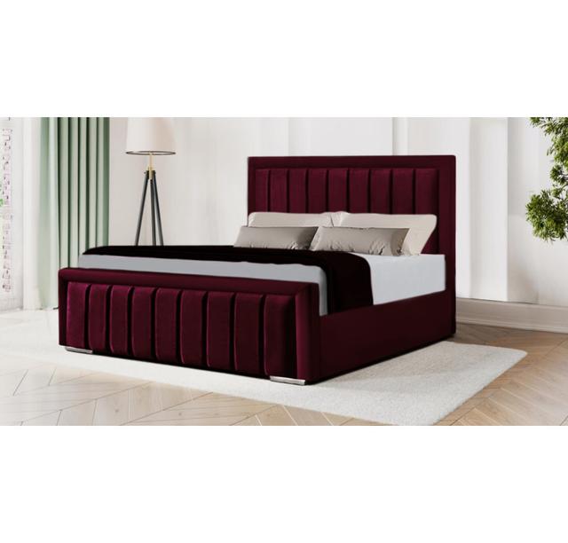 Athalla Bed Canora Grey Colour: Burgundy, Size: Super King on Productcaster.