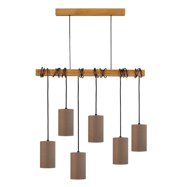 Scarborough 6 - Light Kitchen Island Pendant Latitude Run Shade Colour: Brown on Productcaster.