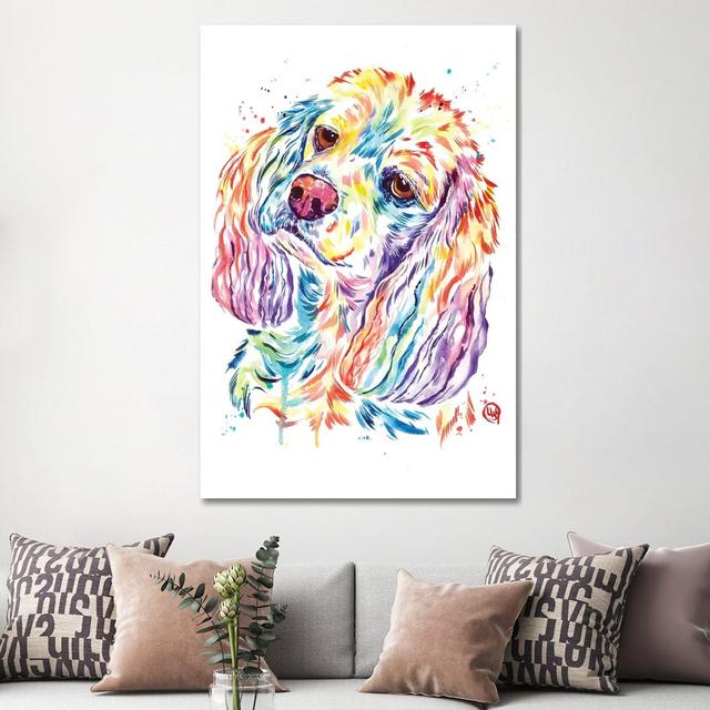 Curious Cocker by Lisa Whitehouse - Wrapped Canvas Print ClassicLiving Size: 152.4cm H x 101.6cm W x 3.81cm D on Productcaster.