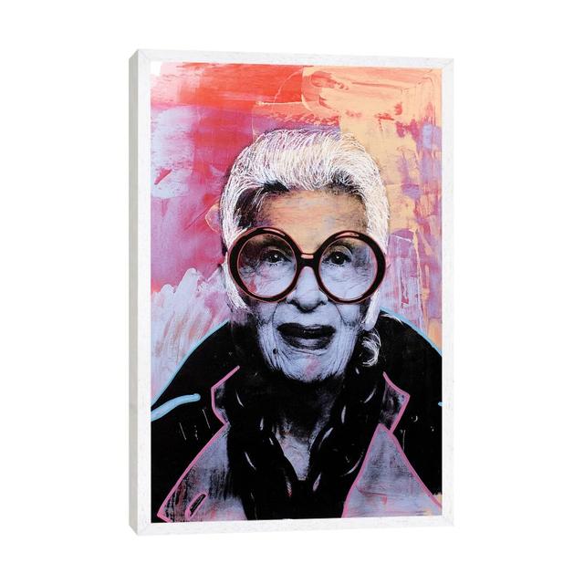 Iris Apfel - Print on Canvas Ebern Designs Format: White Framed, Size: 66.04cm H x 45.72cm W x 3.81cm D on Productcaster.