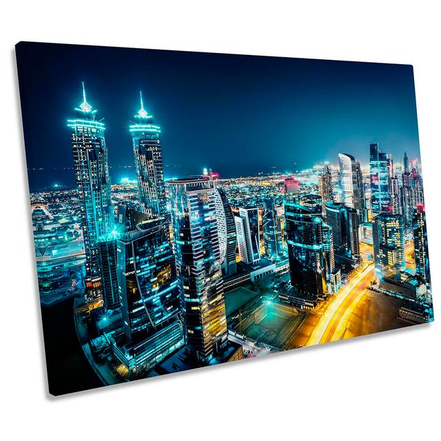 Dubai Cityscape Skyline - Wrapped Canvas Art Prints Ebern Designs Size: 40.6cm H x 61cm W x 2cm D on Productcaster.