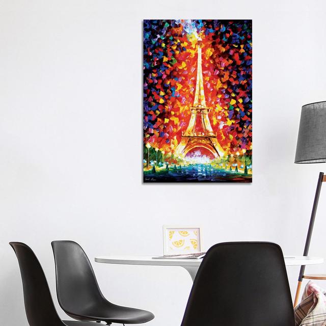 Paris - Eiffel Tower Lighted by Leonid Afremov - Painting on Canvas 17 Stories Format: Wrapped Canvas, Size: 101.6cm H x 66.04cm W x 3.81cm D on Productcaster.