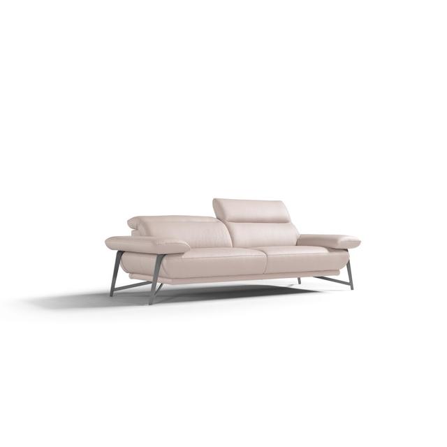 Zweiersofa Anding aus Echtleder Zipcode Design Polsterfarbe: Papier on Productcaster.