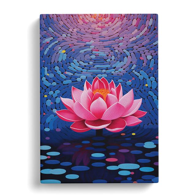 Lotus Flower Op - Art Prints Latitude Vive Size: 50cm H x 35cm W x 3cm D on Productcaster.