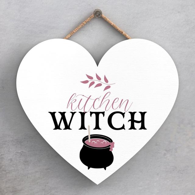 Kitchen Witch Sign The Seasonal Aisle Colour: White, Size: 16cm H x 17cm W x 0.9cm D on Productcaster.