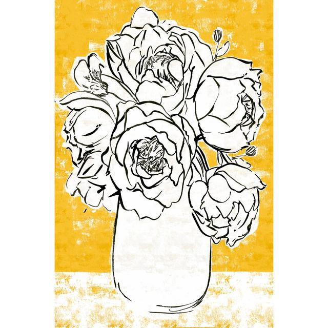 Golden Peony I by Annie Warren - Wrapped Canvas Painting Marlow Home Co. Size: 30cm H x 20cm W x 3.8cm D on Productcaster.