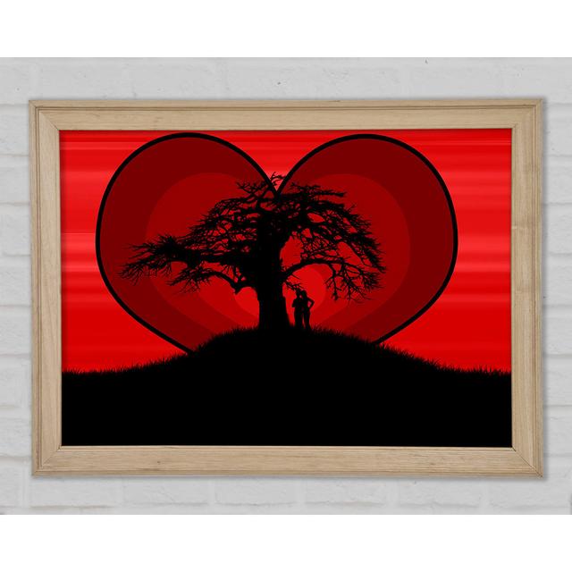 Lovers At Love Tree - Print Ebern Designs Size: 84.1cm H x 118.9cm W x 1.5cm D on Productcaster.