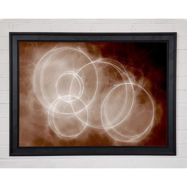 Chocolate Smoke Circles Framed Print Ivy Bronx Size: 42cm H x 59.7cm W on Productcaster.