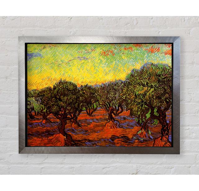 Van Gogh Olive Grove Orange Sky - Single Picture Frame Art Prints Bright Star Size: 42cm H x 59.7cm W x 3.4cm D on Productcaster.