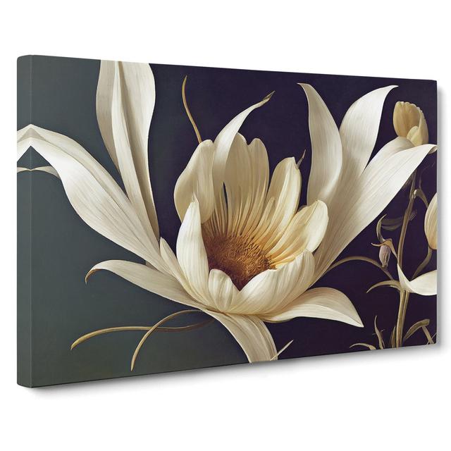 Enviable Flower - Wrapped Canvas Graphic Art Marlow Home Co. Size: 35cm H x 50cm W x 3cm D on Productcaster.