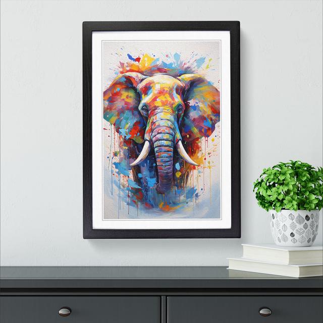 Elephant - Print Latitude Vive Format: Black Framed, Size: 34cm H x 25cm W on Productcaster.