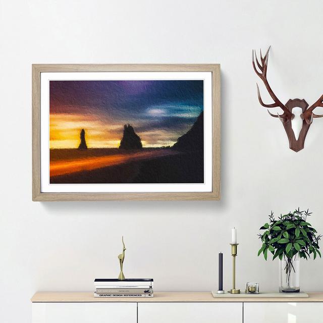 Beach in Vik Iceland - Picture Frame Painting Print on Paper East Urban Home Size: 33cm H x 45cm W x 2cm D, Frame Option: Oak Framed on Productcaster.