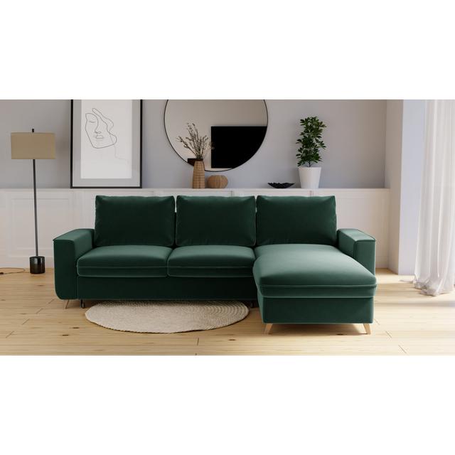 Ecksofa Pugmire ModernMoments Polsterfarbe: Flaschengrün, Ausrichtung: Rechts ausgerichtet on Productcaster.