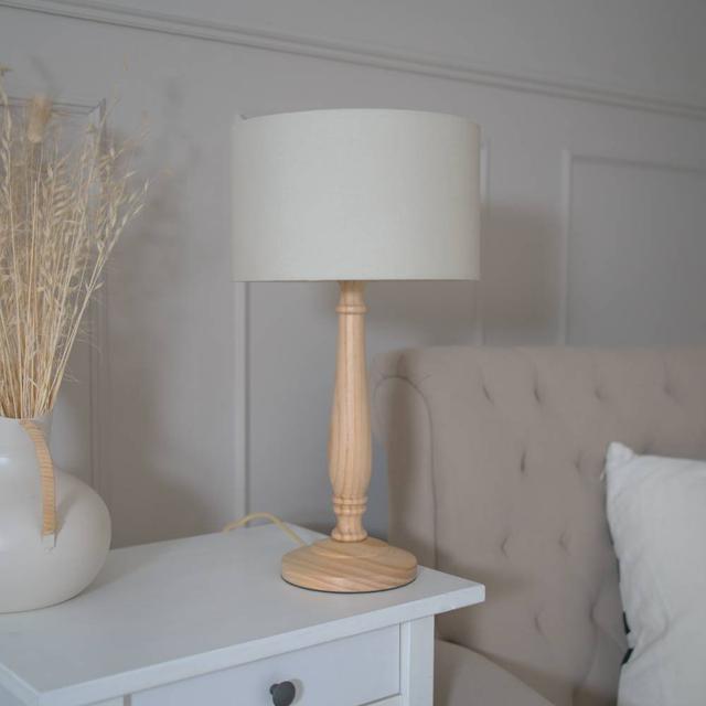 Annum Wood Table Lamp Marlow Home Co. Bulb Included: Yes, Shade Colour: Natural, Base Colour: Natural on Productcaster.