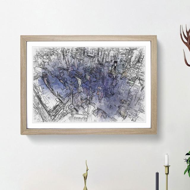 Bright Lights of New York City in Abstract - Picture Frame Graphic Art Print East Urban Home Frame Option: Oak Framed, Size: 48cm H x 65cm W x 2cm D on Productcaster.