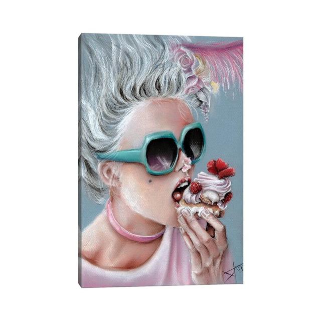 Eat Cake by Salma Nasreldin - Wrapped Canvas Graphic Art Rosdorf Park Size: 45.72cm H x 30.48cm W x 1.91cm D on Productcaster.