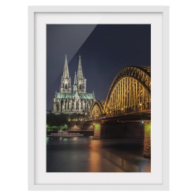 Kölner Dom - Picture Frame Photograph Print on Paper East Urban Home Frame Options: Matt white, Size: 100 cm H x 70 cm W on Productcaster.