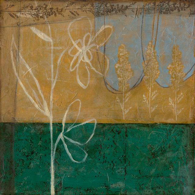 Small Pressed Wildflowers I by Jennifer Goldberger - Wrapped Canvas Painting Rosalind Wheeler Size: 51cm H x 51cm W x 3.8cm D, Colour: Brown/Grey/Gree on Productcaster.