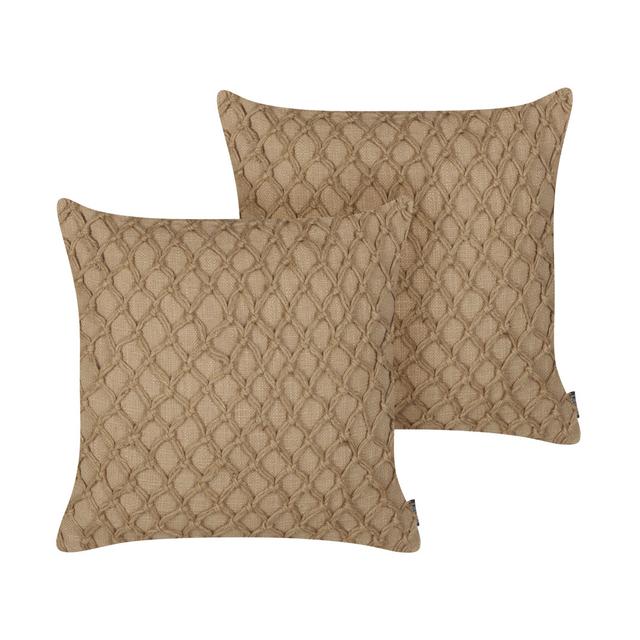 Set aus 2 Baumwollkissen 45 x 45 cm Beige COLLOMIA (Set of 2) Beliani on Productcaster.