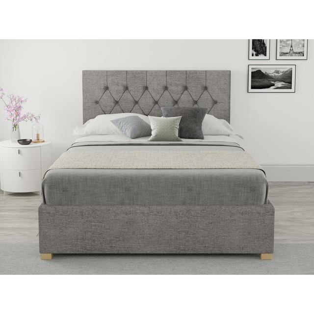 Mowery Upholstered Ottoman Bed Brayden Studio Size: Double (4'6), Colour: Silver on Productcaster.