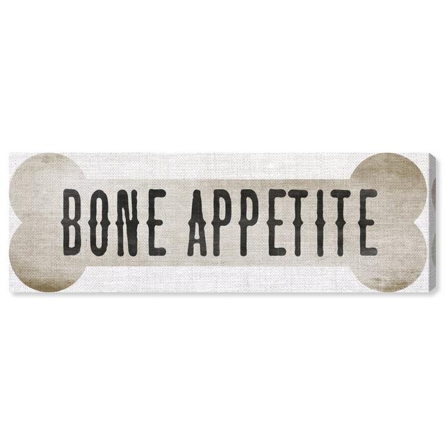 Bone Appetite - Wrapped Canvas Print East Urban Home Size: 25.4 cm H x 76.2 cm W x 3.8 cm D on Productcaster.