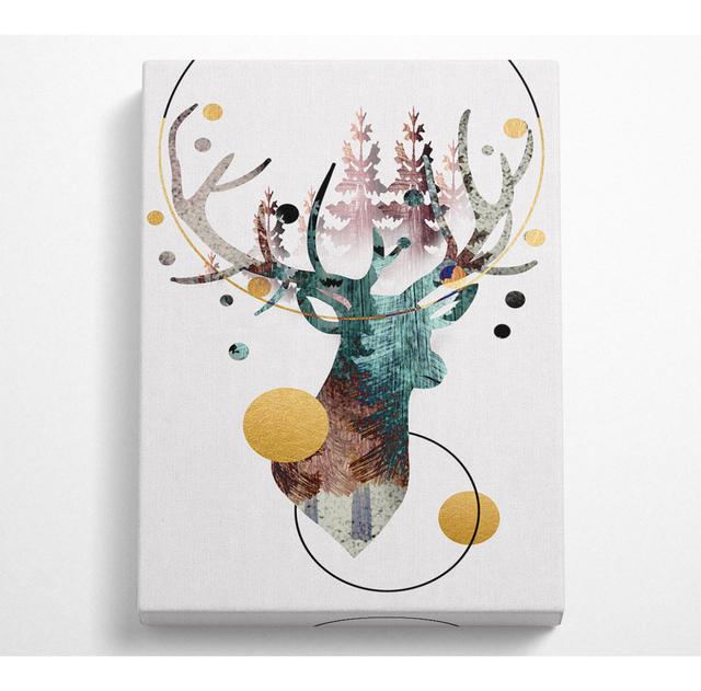 Stag And Spheres Canvas Print ClassicLiving Size: 35.6cm H x 50.8cm W on Productcaster.