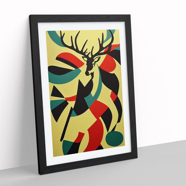 Abstract Stag Art No.2 - Picture Frame Graphic Art Metro Lane Frame Colour: Black Framed, Size: 46cm H x 34cm W x 2cm D on Productcaster.