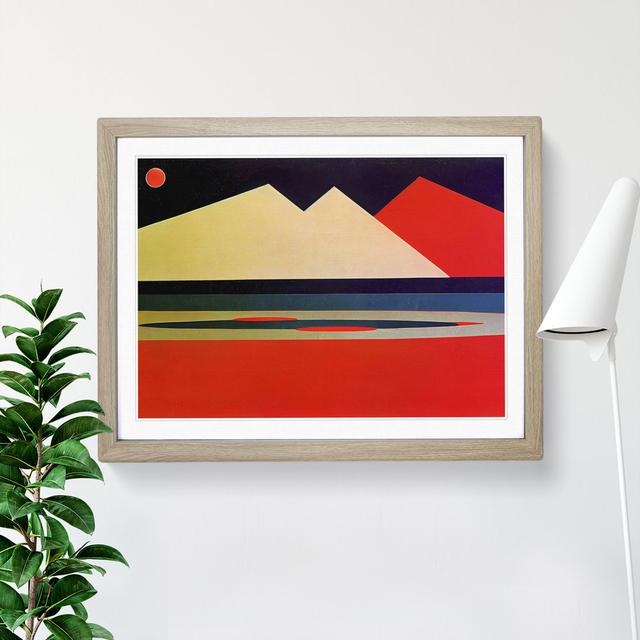 Artistic Abstract Mountains - Picture Frame Graphic Art George Oliver Size: 46cm H x 64cm W x 2cm D, Frame Colour: Grey Framed on Productcaster.