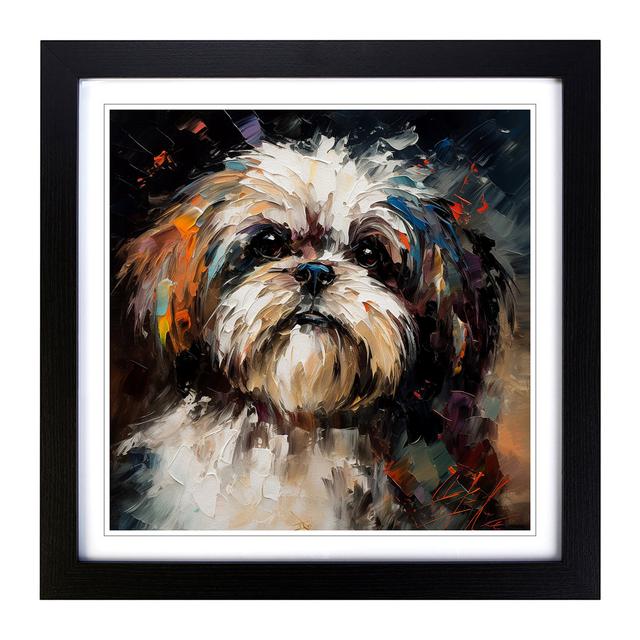 Shih Tzu Palette Knife No.1 - Print Marlow Home Co. Frame Colour: Black on Productcaster.