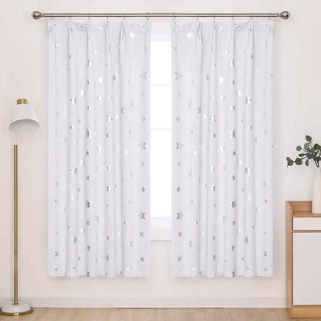 Polyester Room Darkening Pinch Pleat Curtain Pair Deconovo Colour: Black, Panel Size: 132 W x 214 D cm on Productcaster.