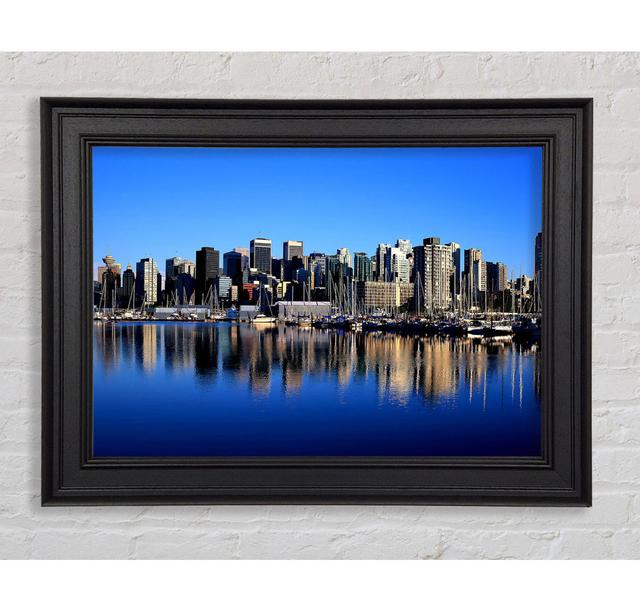 Vancouver Skyline Framed Print Ebern Designs Size: 84.1cm H x 142.2cm W x 8cm D, Format: Black Framed Paper on Productcaster.