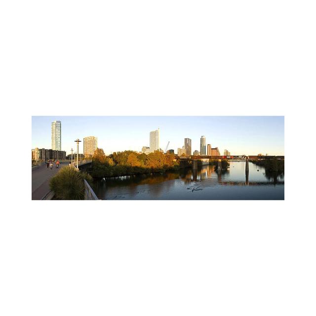 Skyscrapers In A City, Lamar Street Pedestrian Bridge, Austin, Texas, USA by Panoramic Images - Wrapped Canvas Panoramic Print Latitude Run Size: 30.4 on Productcaster.