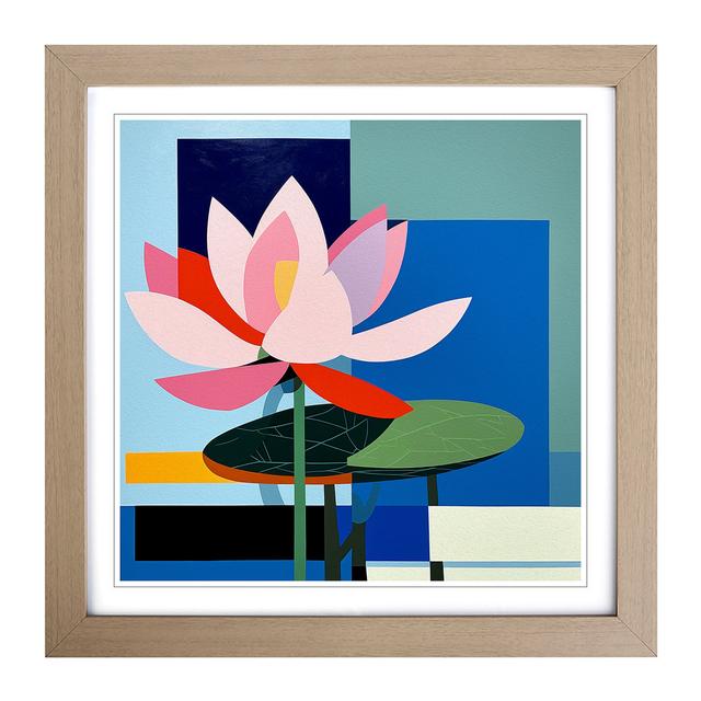 Water Lily Flower Suprematism No.1 - Single Picture Frame Art Prints on Wood Marlow Home Co. Format: Oak on Productcaster.