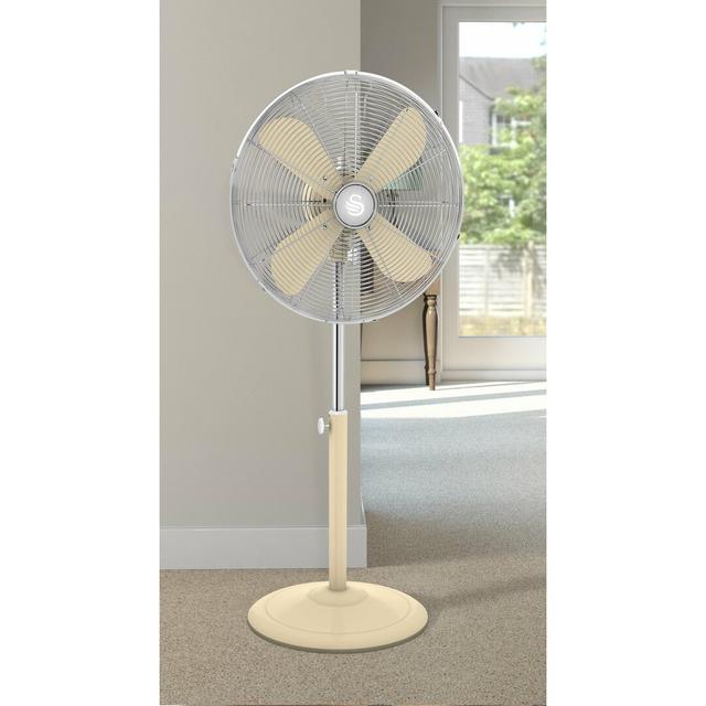 40.64cm Retro Oscillating Floor Fan Swan Finish: Cream on Productcaster.